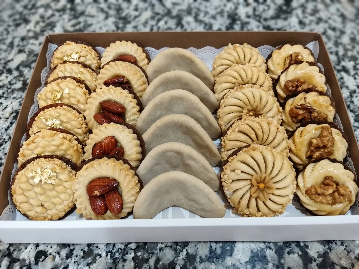 Coffret de sablés mini à la feuille d’or
