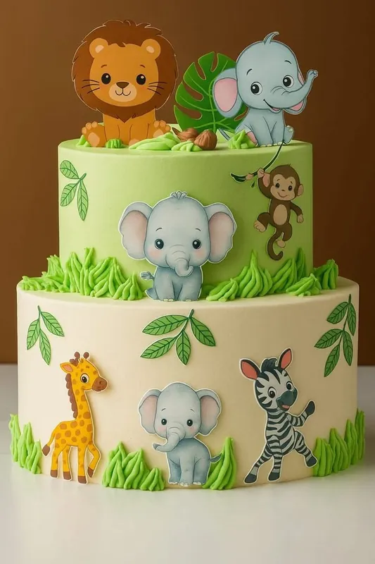 Gâteau thème jungle